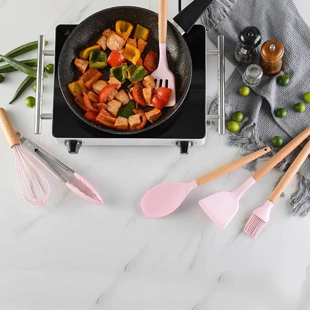 Набор кухонной утвари из 12 предметов силиконовый антипригарный инструмент для