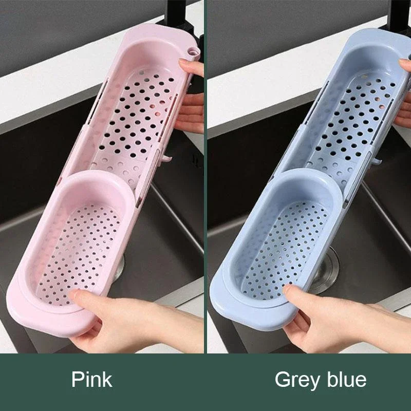 

NEW Telescopic Sink Rack Holder Expandable Storage Drain Basket For Home Kitchen Household Adjustment Rack Home Kitchen Storage