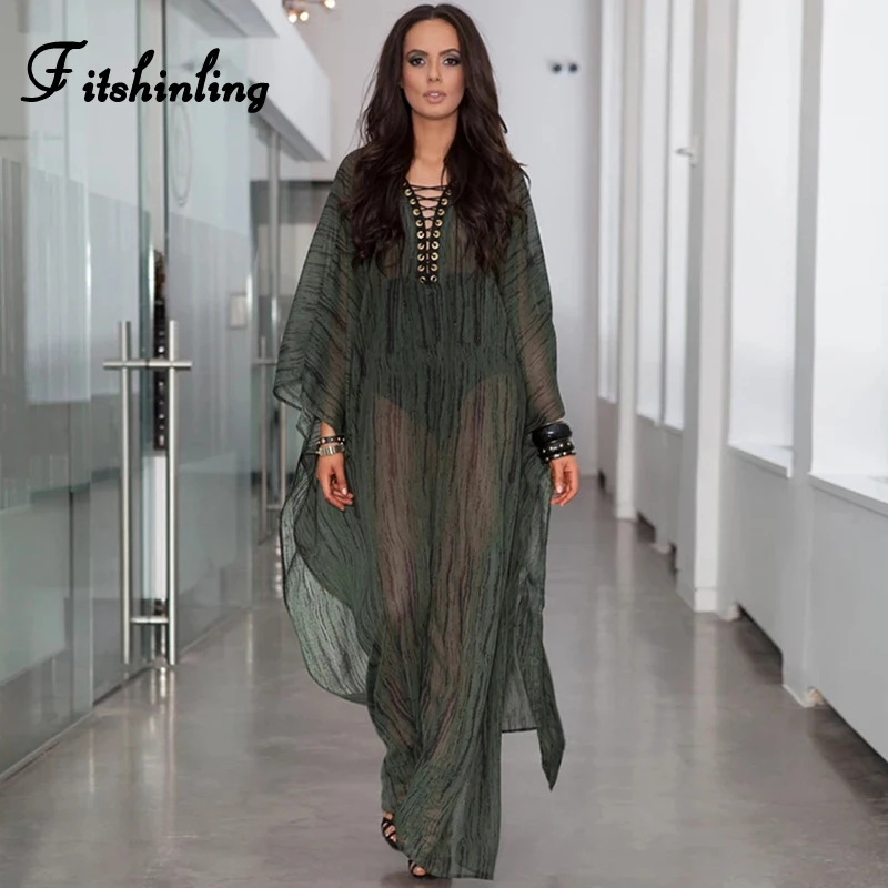 Женское шифоновое платье макси с рукавами летучая мышь|Женские платья| |