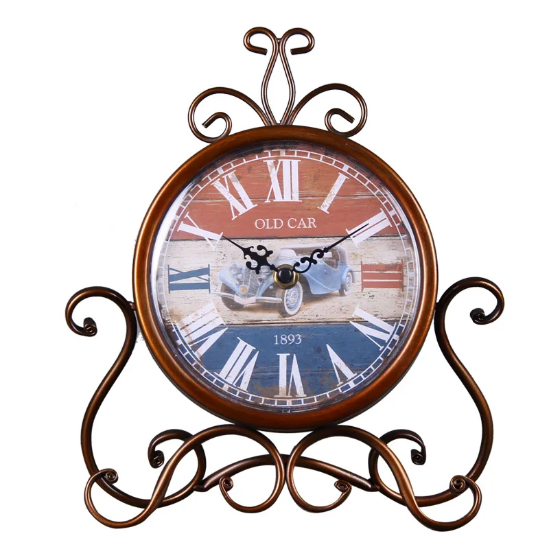 Американский кантри Ретро Кованые Железные бесшумные часы европейская гостиная