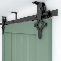 WOLFBIRD Ceiling Mount Sliding Barn Door Hardware Kits Anti-rust Bracket Track Easy to Install 4FT-12FT Upgraded Track