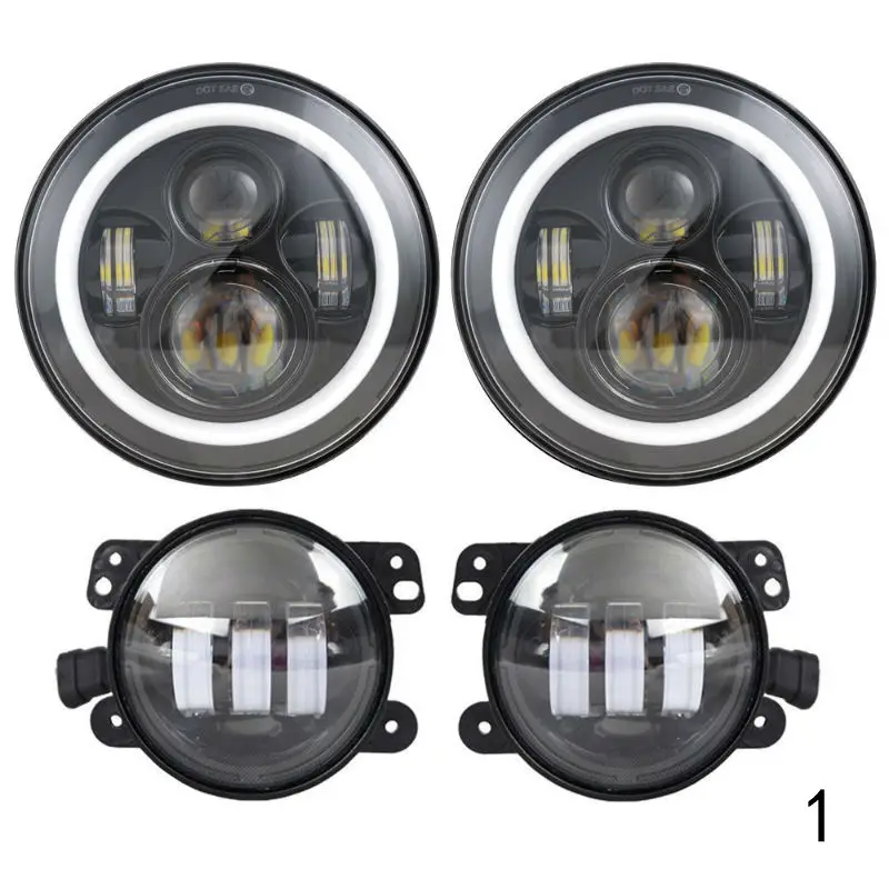2 шт. 7 дюймовый круглый светодиодный головной светильник в сборе + шт х 30 Вт 4 дюйма