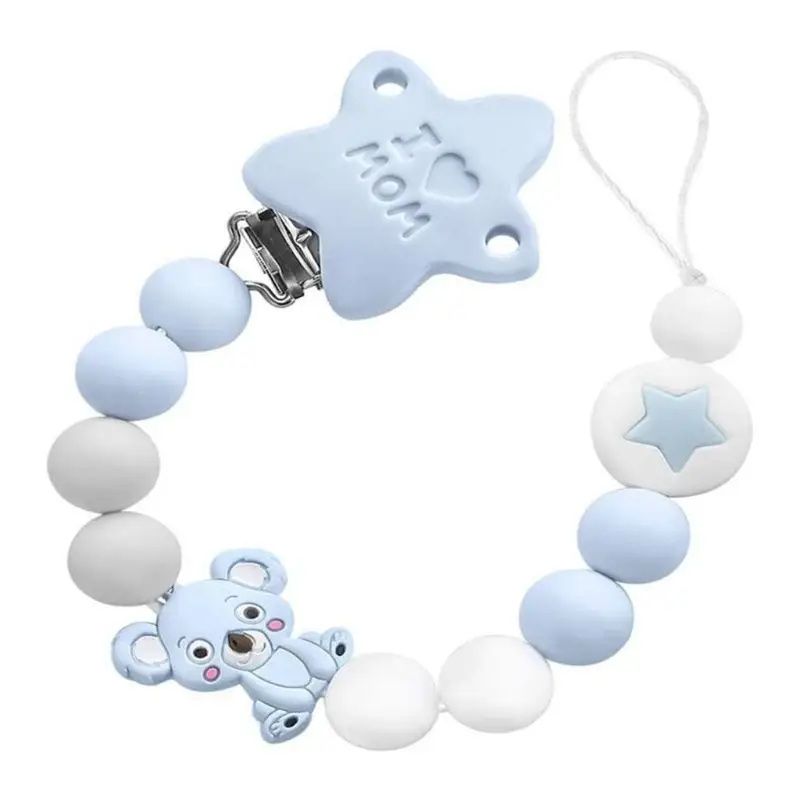 

Baby Pacifier Chain Clip Silicone Pentagram Koala Teether Teething Soother Molar
