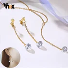 Темпераментные длинные серьги Vnox для женщин, украшения для вечерние, висячие серьги, подарки на день рождения, годовщину для нее