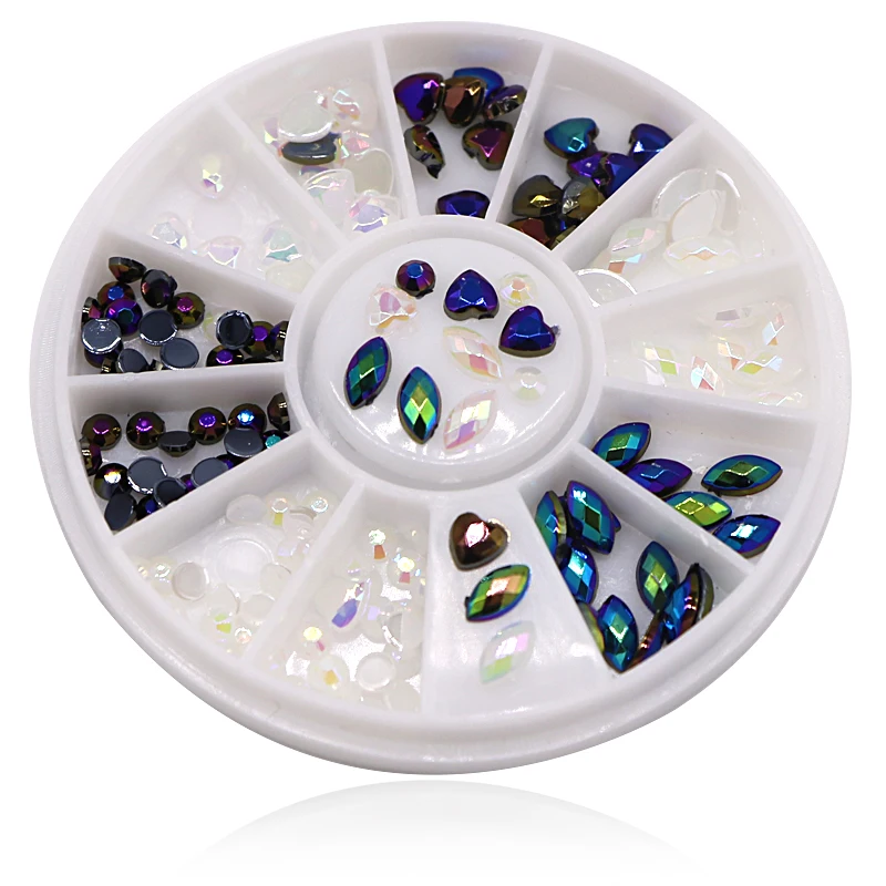 Wholesale 10-50Box Irregular 3D Rhinestone Nail Art Decorations Shiny Crystal Mix Color Manicure DIY Nail Tips 3D Decorations