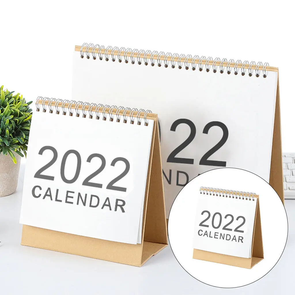 

2022 Desk Calendar Coil Schedule Simple Design Monthly Stand up Standing Supplies Planner Wirebound for Desktop Home Office