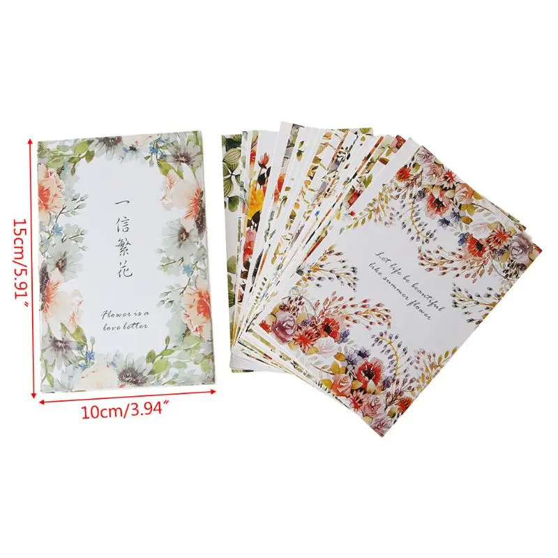 

30 Sheets Flowers Paintings Retro Vintage Postcard Christmas Gift Card Wish Poster Cards