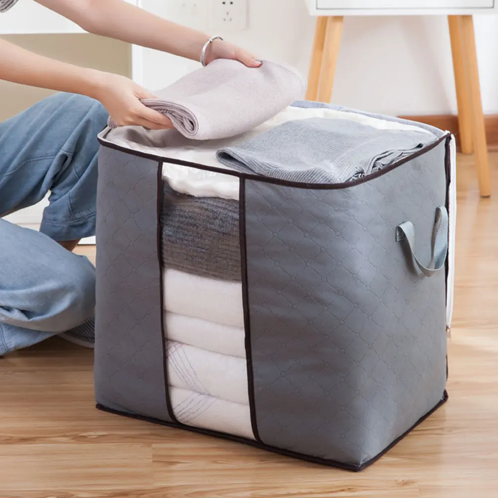 

Новинка 2018, Нетканая Портативная сумка для хранения одежды, органайзер 45,5*51*29 см, складной органайзер для шкафа для подушки, одеяла, постельн...