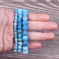 5a natural stone bracelet blue white weathering agate jade round loose bead jewelry couple women man gemstone gift handmade gift