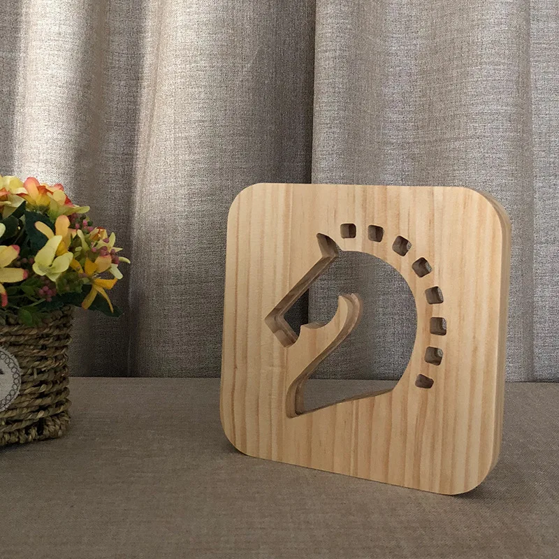 

Horse 3D Wooden Footprints Shadow LED Wood USB Desk Night Light Christianity Crucifix Crafts Table Lamps Gift Home Decoration