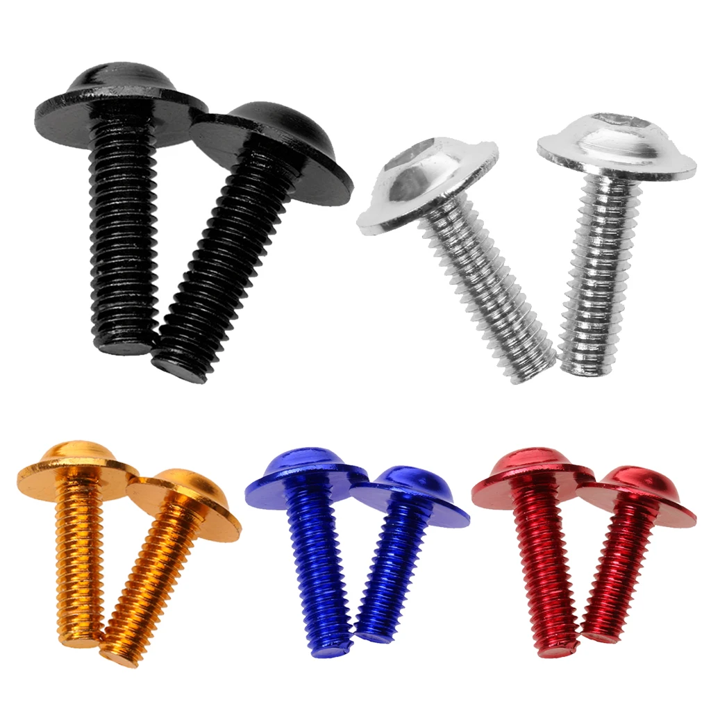 

10pieces 20mmx6mm Screws Decorative License Plate Frame Aluminum Bolt Screws Cover 16x5mm Black