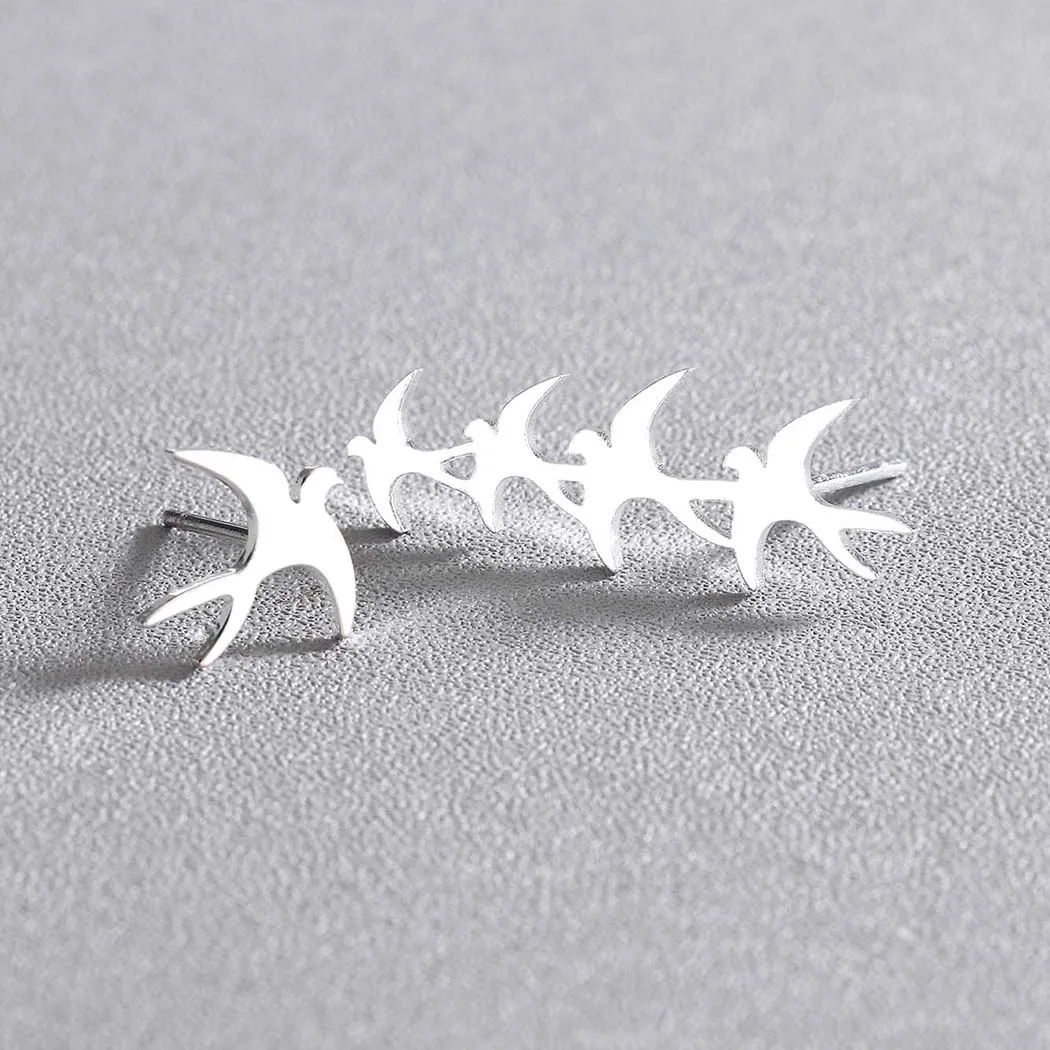 Модные серьги Kinitial ювелирные изделия серьги-гвоздики в виде милой птицы и