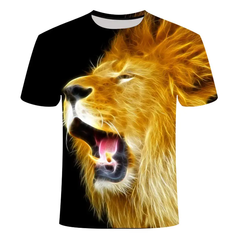 

2021spring New 3D men's and women's summer T-shirt, king and lion 3D T-shirt digital printing design sleeve Sweatshirt popular