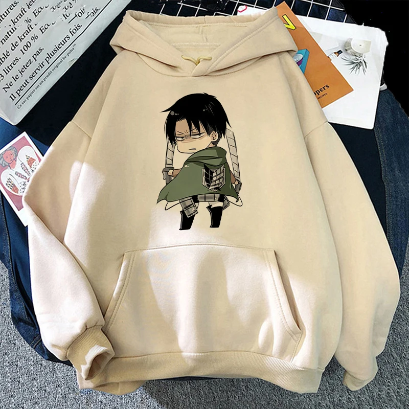 

Oversized Hoodie Sweatshirt Japanese Anime Attack On Titan Levi Shingeki No Kyojin Harajuku Men Unisex Cartoon Hoody Streetwear