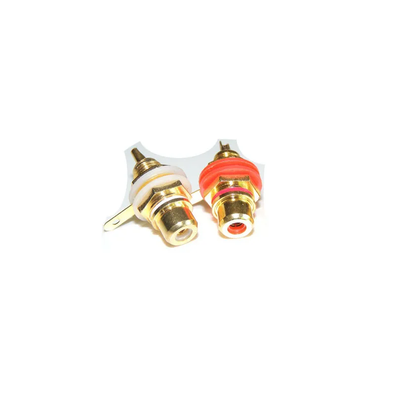 

Gold Plated RCA Female plug Jack Audio Terminal Socket Connector Amplifier Panel Mount Chassis Socket Red and white