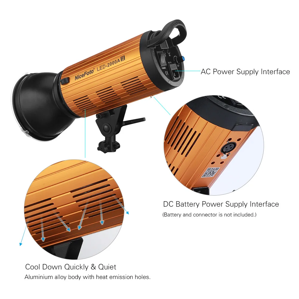NiceFoto светодиодный 1500AII 2000AII 150W 200W Светодиодный светильник 3200 6500K Дневной для