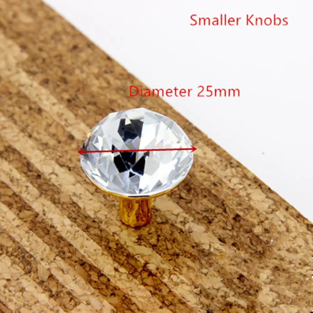 Стеклянная Ручка комода хрустальные ручки ящика ручка золотой прозрачный горный