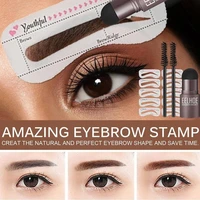 one step eyebrow stamp shaping kit professional eye reusable brow enhancer makeup gel eyebrow stencils stamp brushes kit ey k8e5