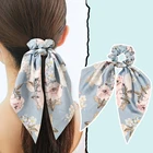 1 шт. Новая женская резинка для волос эластичная лента для волос бант шарф головная повязка с принтом для девочек женские резинки для волос завязки аксессуары для волос