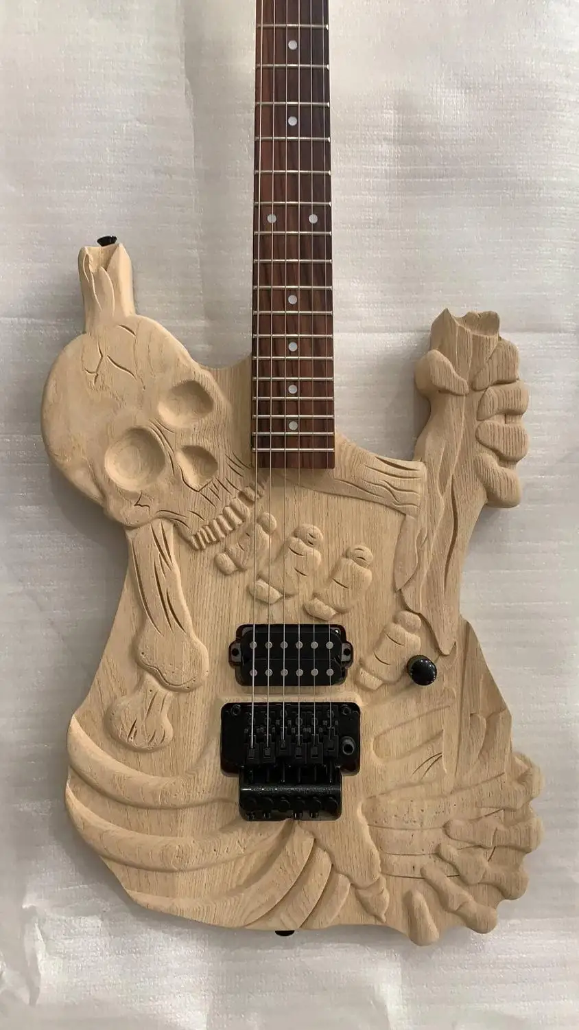 Оптовая продажа гитары Новое поступление 6 струн гитара с черепом из