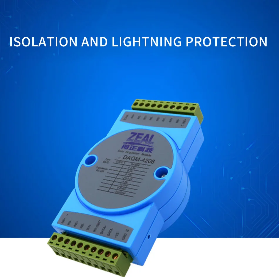 DAQM-4206 4-20ma для Rs485modbus аналоговый модуль сбора 4/8/12-канальный тока и Напряжение Вход