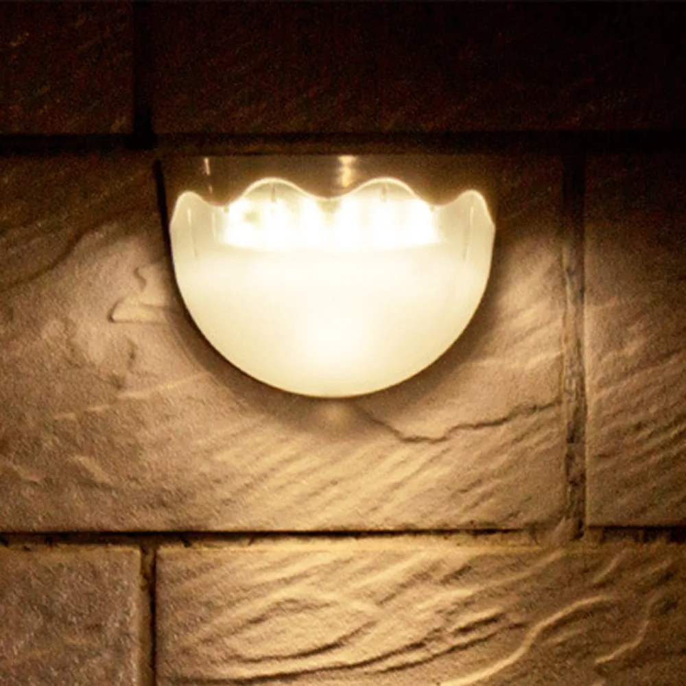 Bzoosio Waterproof Solar Power Light Sensor 6 LED Wall Outdoor Garden Fence White Yellow Lamp Automatically Bright B1 | Лампы и