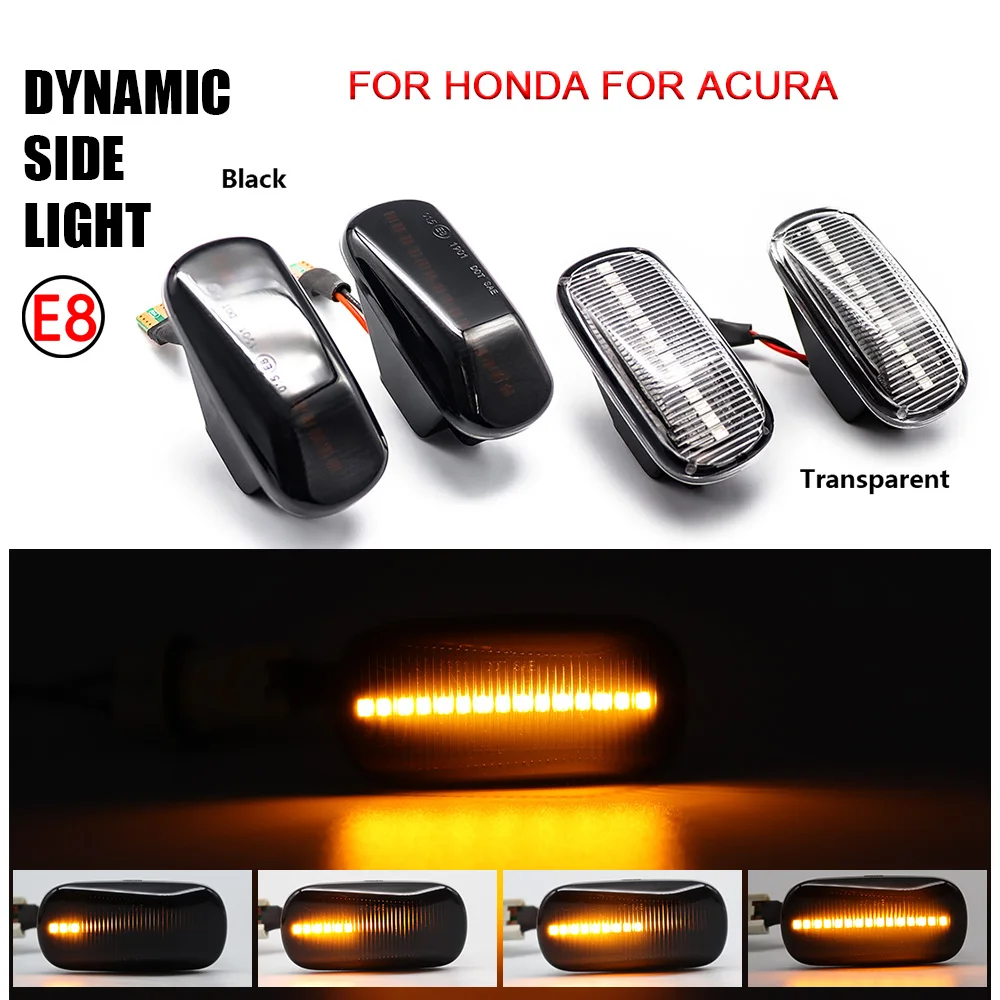 Динамические боковые габаритные огни для Honda CRV Accord Civic Jazz Stream HRV S2000 Odyssey Integra Acura RSX