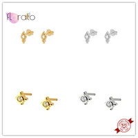 925 sterling silver ear needle geometric earrings for women tiny round crystal earrings korean simple earrings fashion jewelry