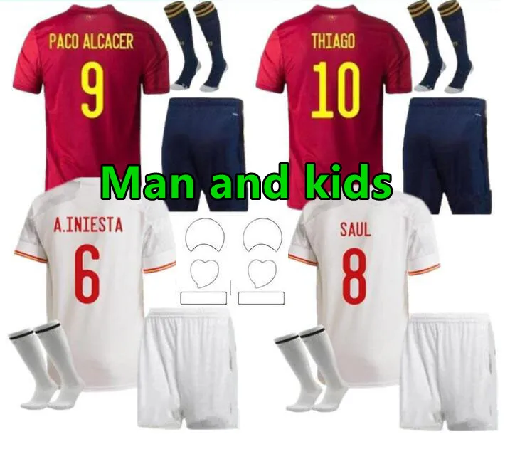 

Fan version and player version 20 21 ESPANA man XANI High quality kits jerseys kids A.INIESTA Suit