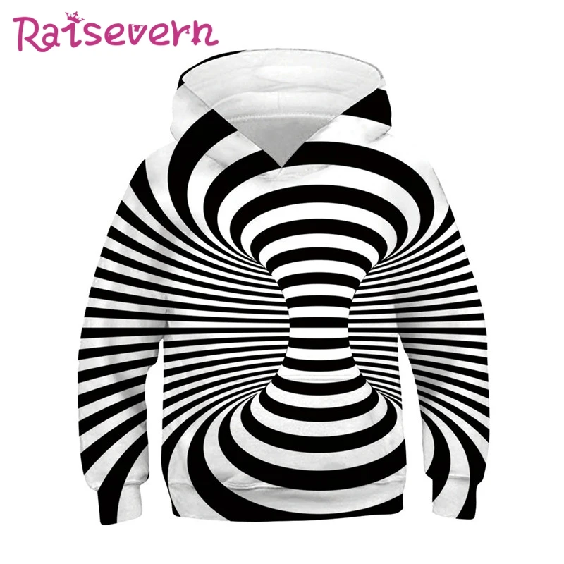 RAISEVERN детские толстовки с капюшоном 3D принтом пуловер в стиле унисекс