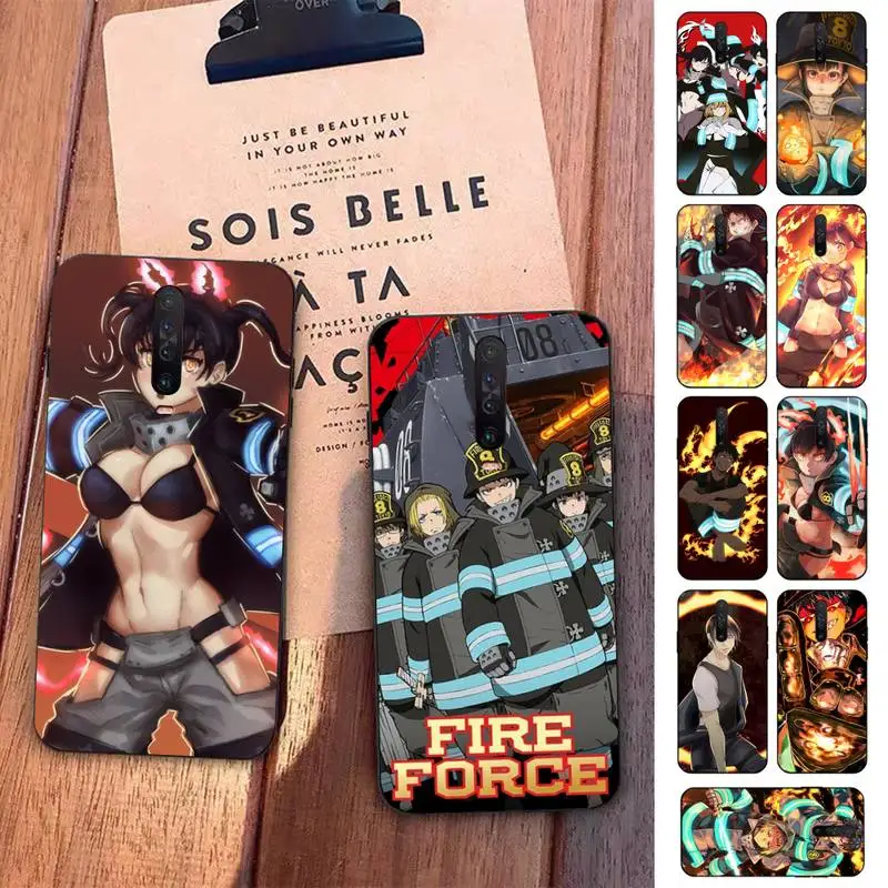 

TOPLBPCS Fire Force Phone Case for Redmi 5 6 7 8 9 A 5plus K20 4X S2 GO 6 K30 pro