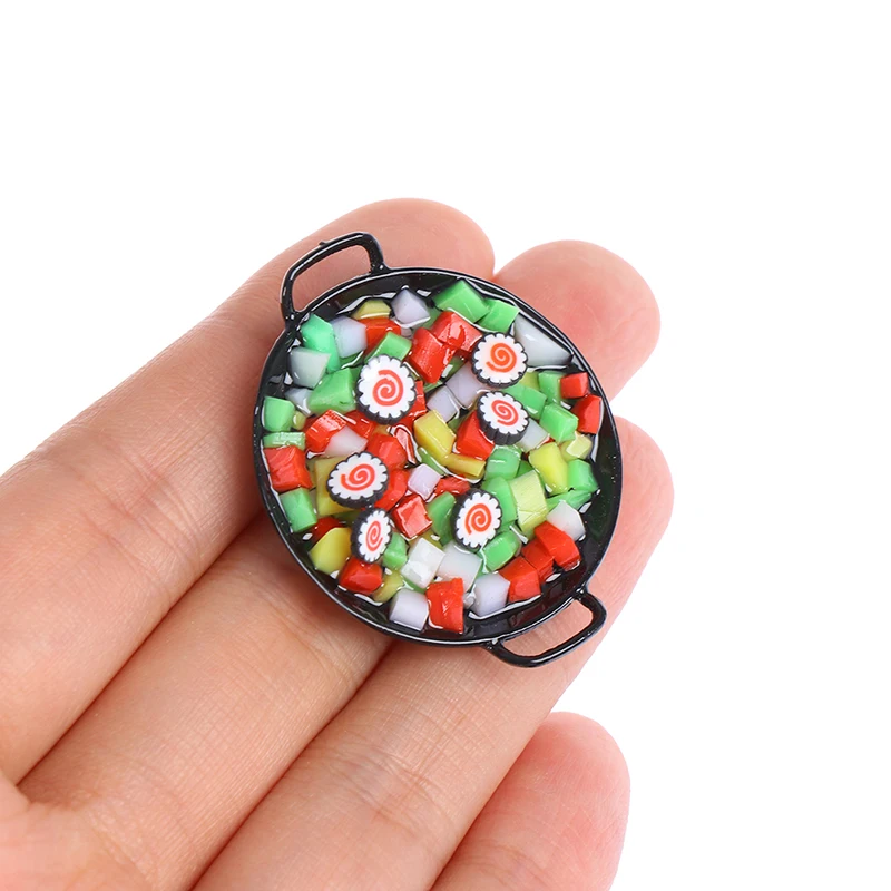 

1:12 Dollhouse Miniature Mini Wok Meal Sushi Vegetables Candy Food Kitchen Toy For Forest Animal Family Collectible Kids Gift