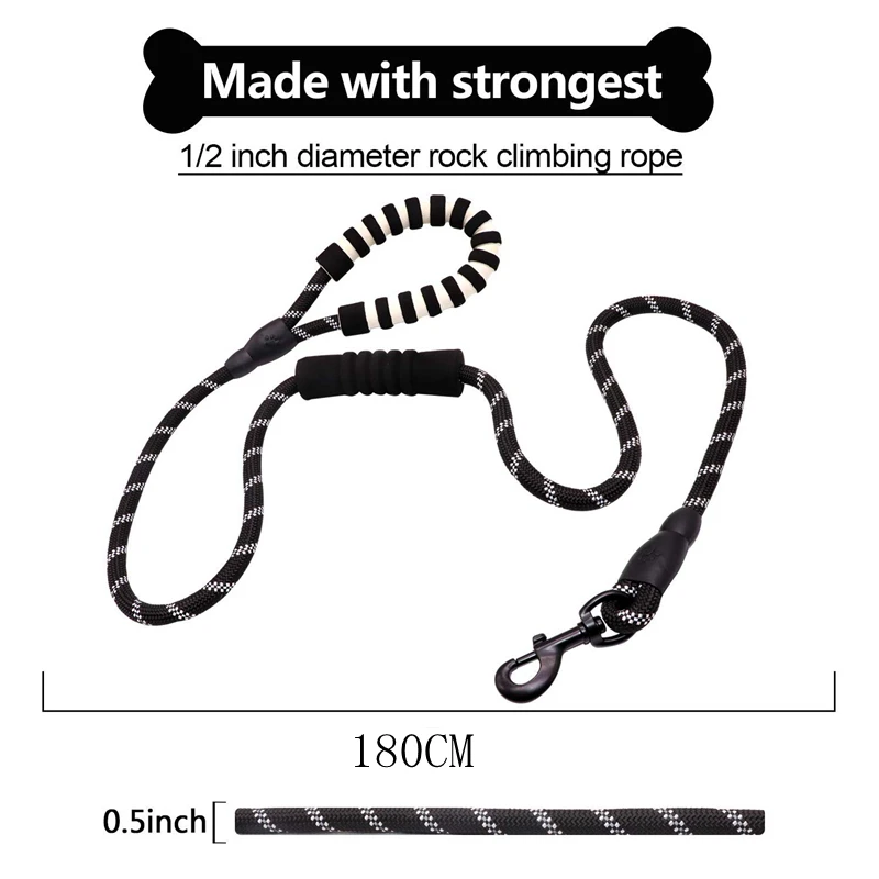 Светоотражающий длинный поводок для собак нейлоновая веревка домашних животных