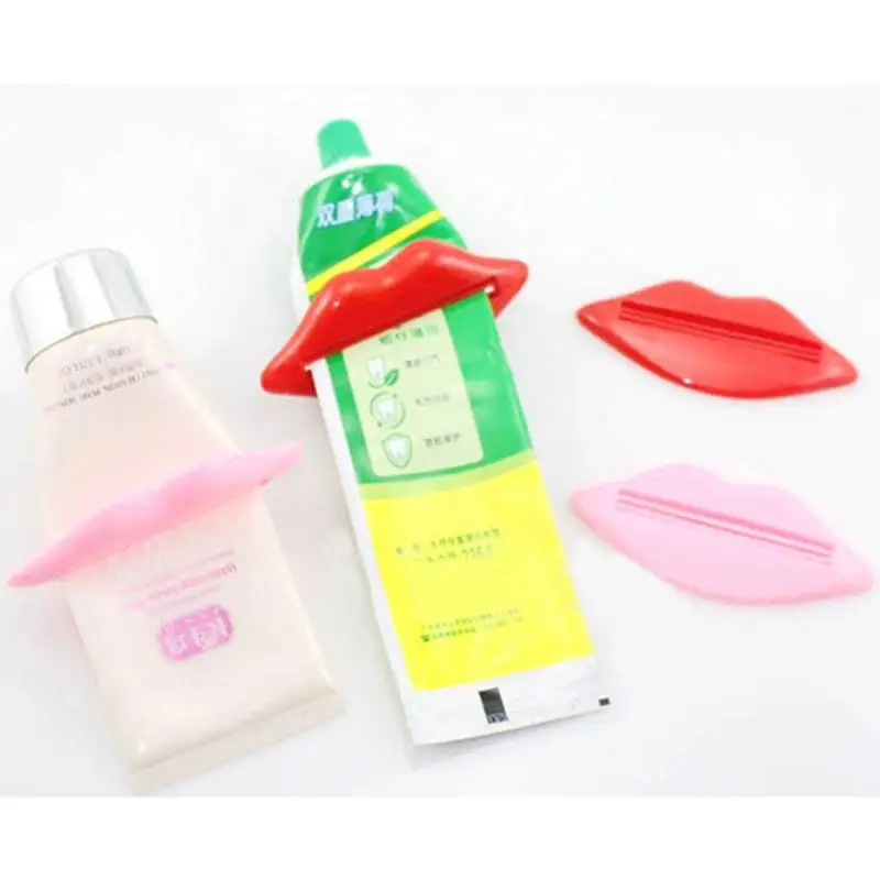 

2 PCS/ SET Plastic Toothpaste Tube Squeezer Easy Dispenser Rolling Holder Bathroom Toothpaste Cream Squeezer Lip Kiss Dispenser