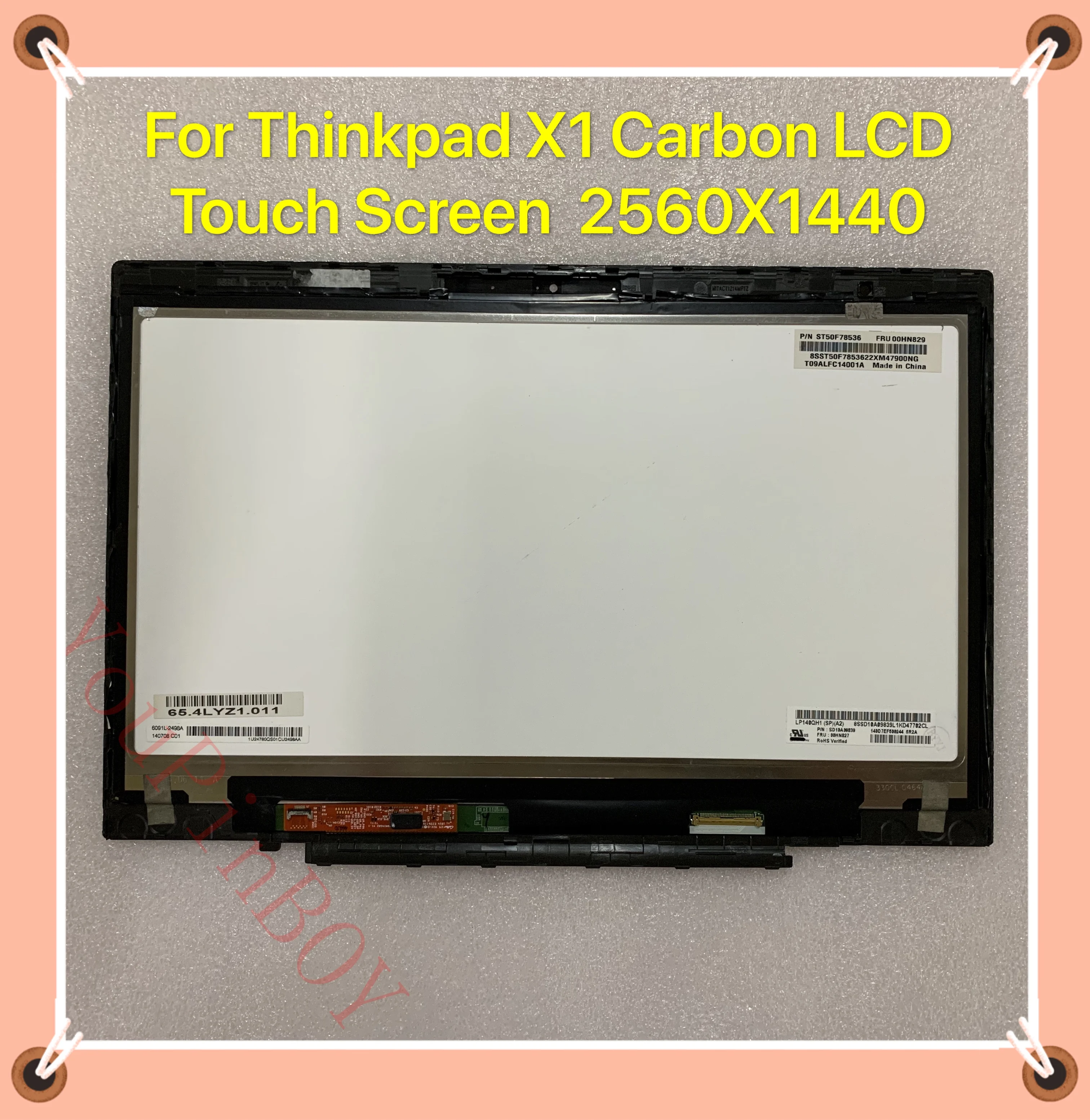 ЖК дисплей с дигитайзером сенсорного экрана для Lenovo ThinkPad X1 Carbon 3rd Gen WQHD 2560X1440 в