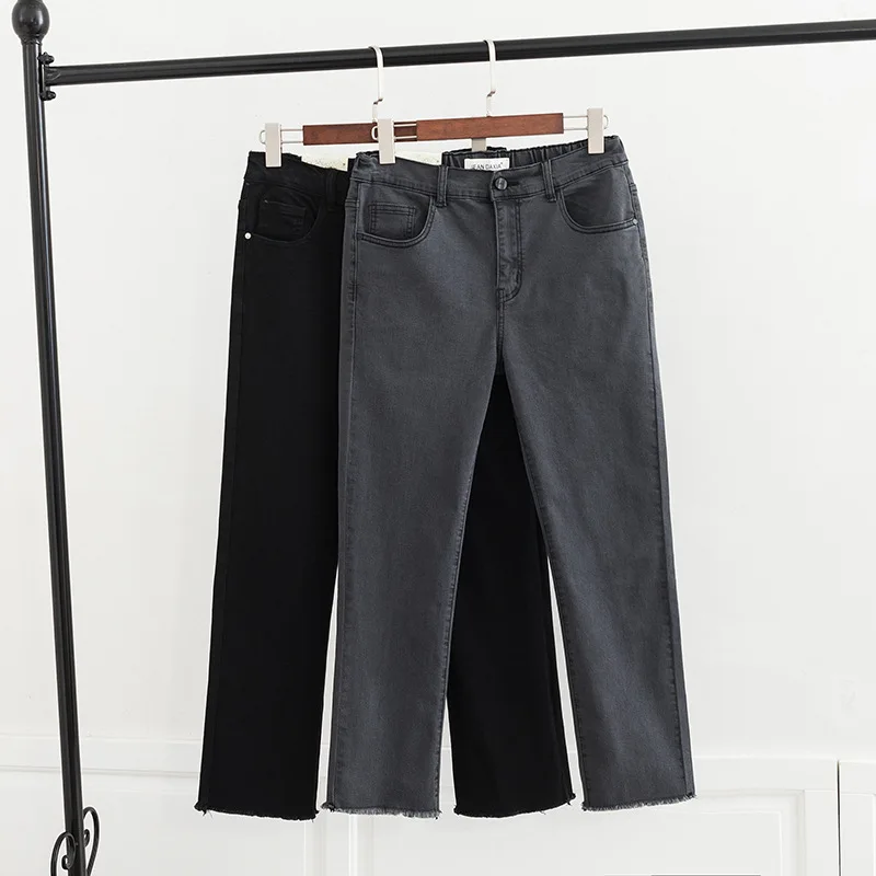 Новые весенние женские джинсы больших размеров большие объемы и дополнительная