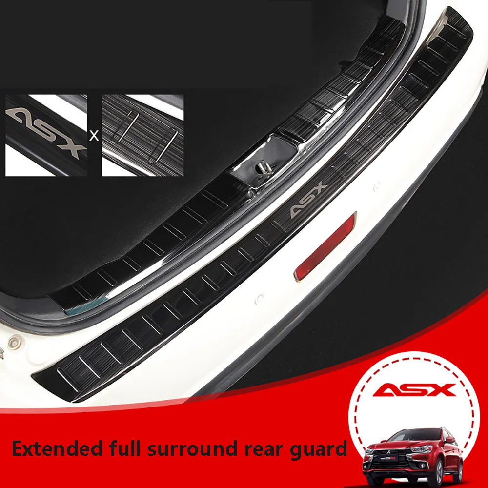 Защитная пластина для заднего бампера из нержавеющей стали Mitsubishi ASX 2013 2014