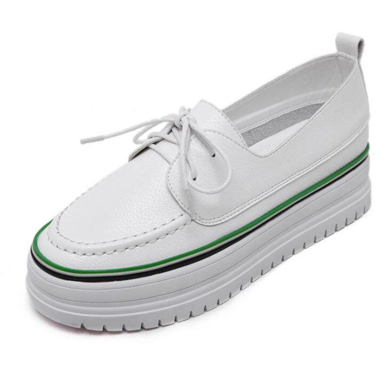 Новинка 2019 года белые туфли женская обувь из натуральной кожи на плоской подошве