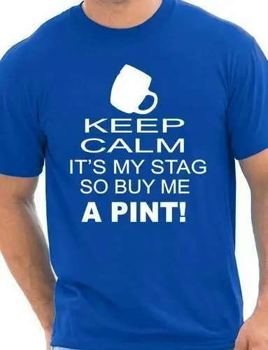 Keep Calm It's My Stag Забавный мальчишник Мужская Свадебная футболка размер s xxxl|Мужские