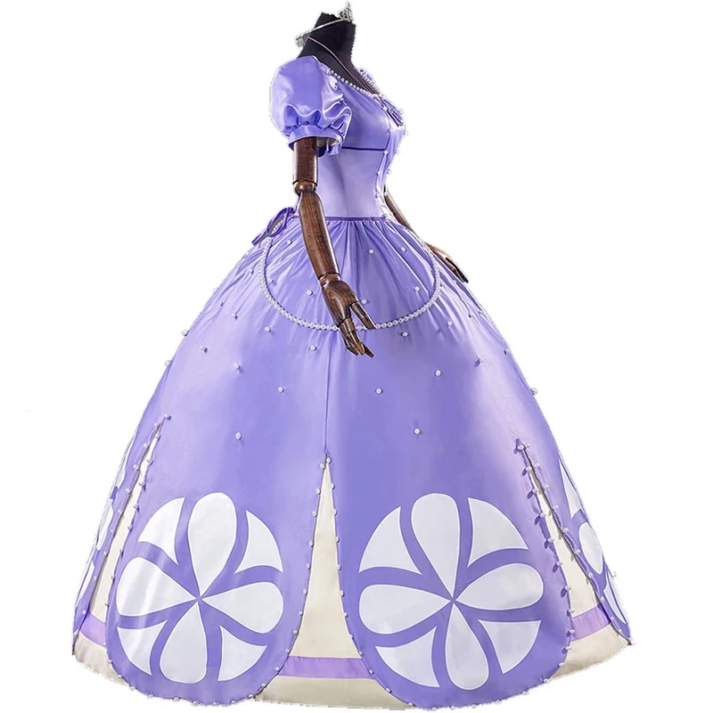 Мультяшный Косплей Костюм принцессы Софии для взрослых женский стиль Хэллоуина
