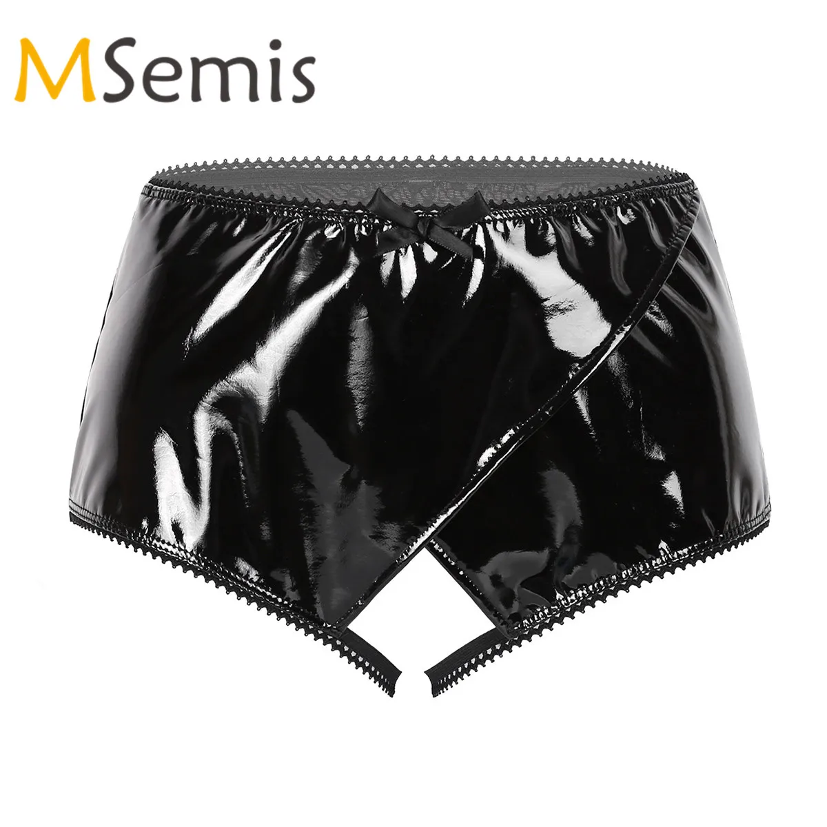 Женские трусы с вырезами из лакированной кожи хит продаж нижнее белье высокой