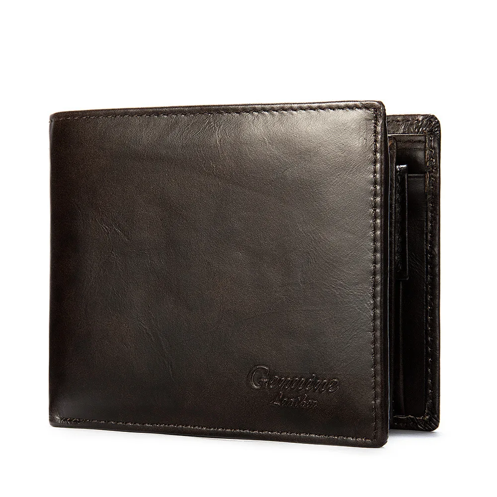 

Men's Genuine Leather Wallet Multiple Card Slots Vintage Wallet For Men Fashion ID Card Holder Male Bifold Short Purse
