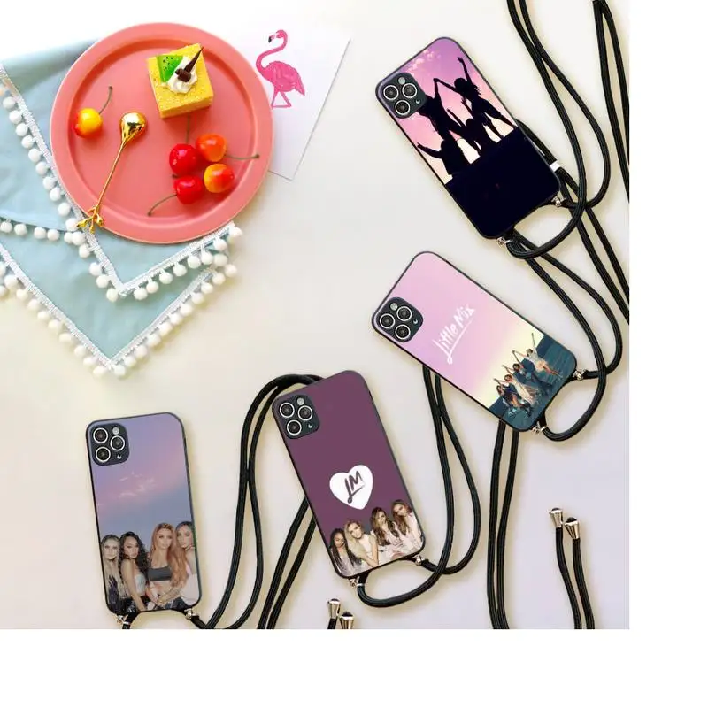 

British women's team Little Mix Phone Case For iPhone 7 8 11 12 X XS XR MINI Pro Max Plus Strap Cord Chain Lanyard soft