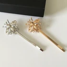 Женская заколка для волос, золотистаяСеребристая заколка-Пряжка, аксессуар для волос, шпильки с пчелами