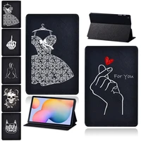 for samsung galaxy tab s6 lite 10 4 inch tablet case pu leather print pattern cover free stylus