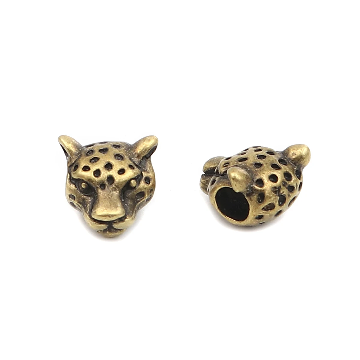 

10*10mm 20PCS Zinc Alloy Religious Spacer Beads Leopard Antique Bronze Matal Loose Spacer Beads For DIY Jewelry Making Bracelets