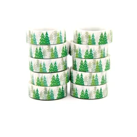 10pcslot 15mm x 10m christmas tree washi tape scrapbook paper masking adhesive merry christmas washi tape set masking tape