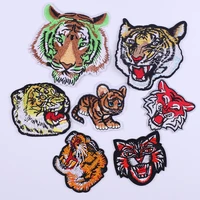 tiger head embroidered patches for clothing sewing application sew on patch diy iron on applique stripes on clothes for jacket