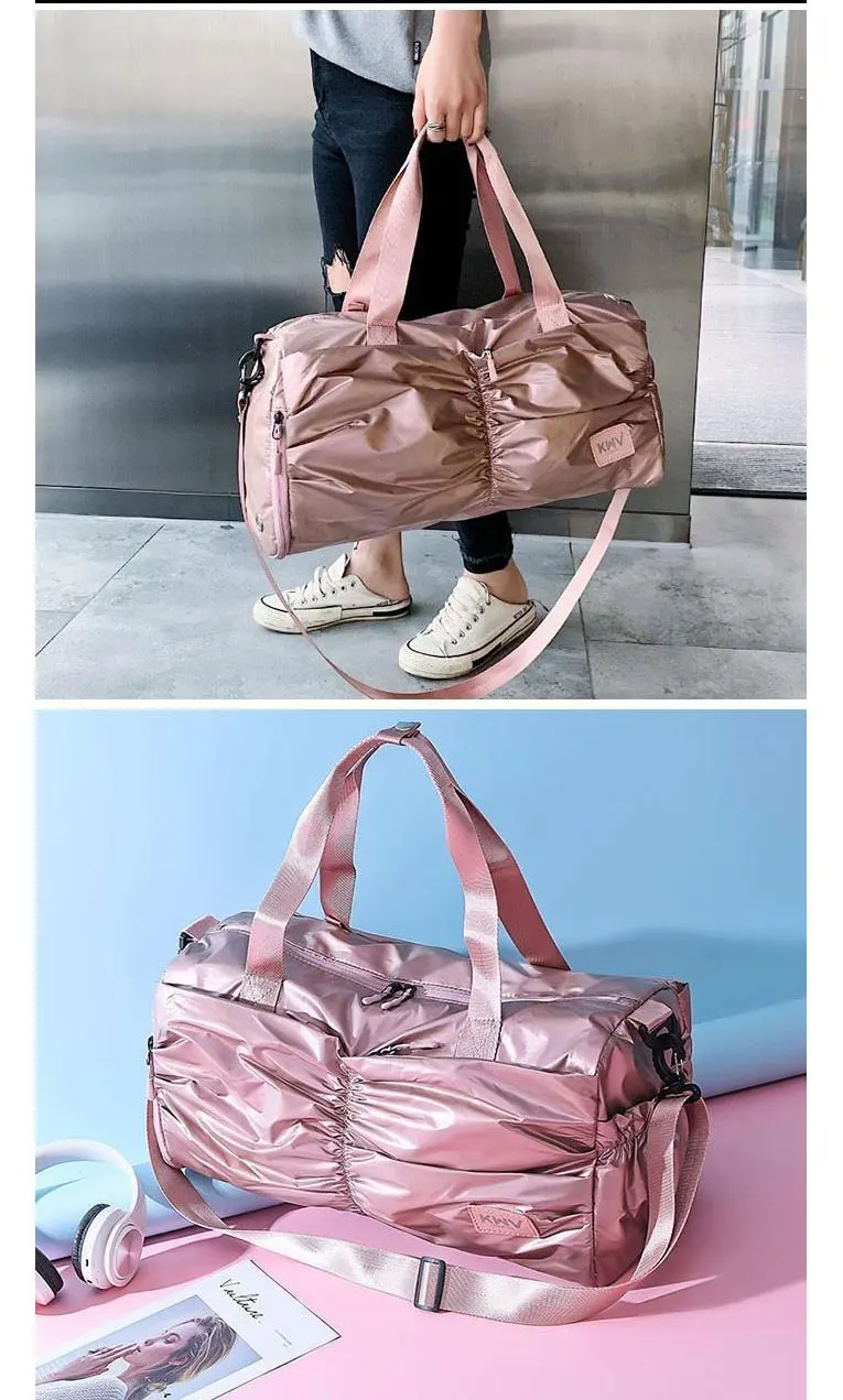 Nieuwe водоотталкивающий PU Reistas Roze ручная сумка для йоги Handtas voor Schoenen Droog Nat Duffle Tassen Schoudertas Vrouwen Reizen