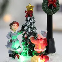 Christmas Decoration Xmas Tree Brightness LED Light Up Small Street Light Scene Ornament New Year 2022 Noel Navidad Gifts